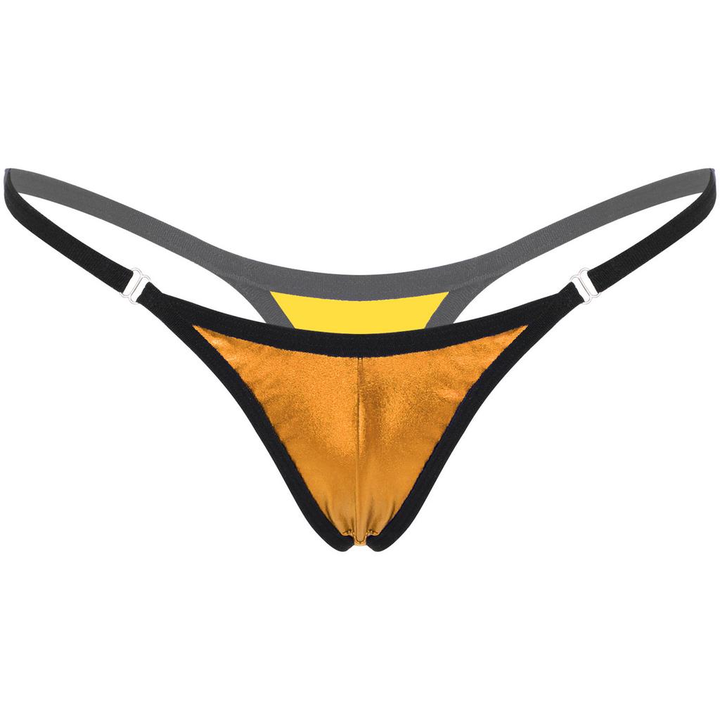 Womens Shiny Low Rise Micro Thong Elastic Waistband G String Underwear Bikini Swimwear