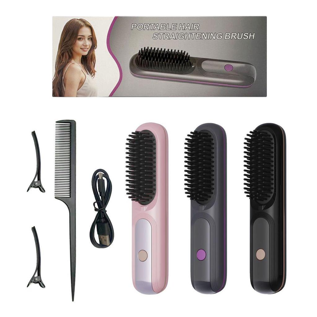 Non-Damaging 2-in-1 LCD Hair Straightening Comb for Straight & Curly Hair