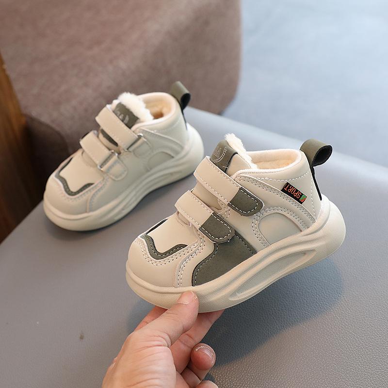 Velvet Children's Sneakers Winter Beige Girls' Soft-soled Baby Tennis Shoes Kids Brown Boys' Casual Shoes