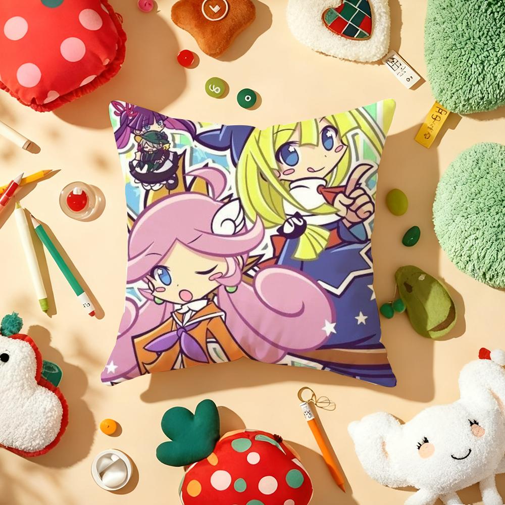 Game P-Puyo P-Pop F-Fever Anime Sig Pillow Case Plush Fabric Soft Double-Sided Printed Sofa Warm Winter Home Gift Cushion Cover