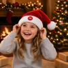 Dancing Santa Cap Singing And Hat, Animated Musical Christmas Hat Soft Festive Costume Prop with Press-to-Activate Motion, Plush Holiday Party