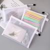 Mesh Pen Bag Nylon Document Bag Office School Supplies Zipper Pencil Case  Stationery