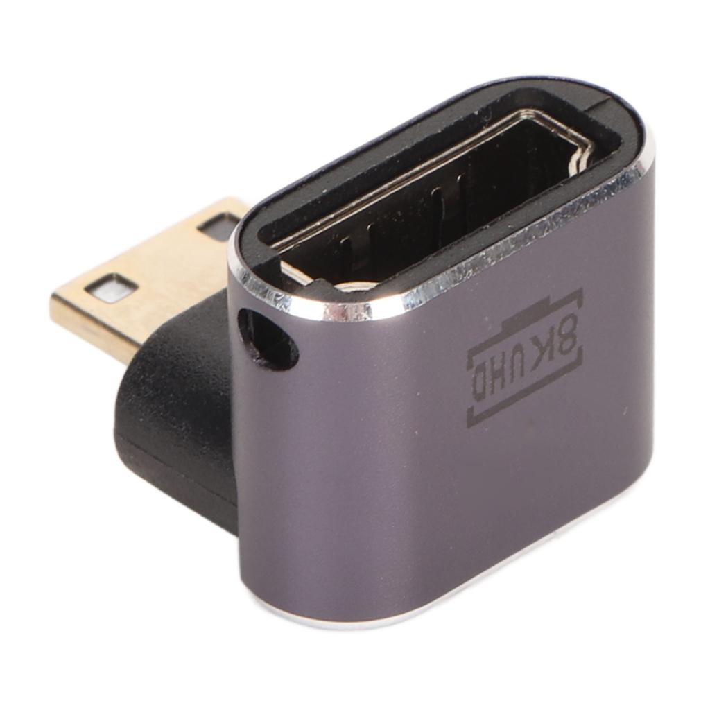 Mini HD Multimedia Interface Male to HD Multimedia Interface Female Adapter 8K 60Hz Two Way 90 Degree Ringt Angle