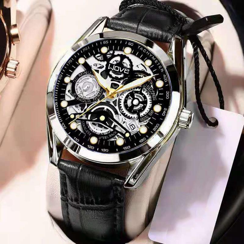 High-End Fashion Business Light Luxury Versatile Automatic Quartz Luminous Waterproof Hollow Men'S Watch