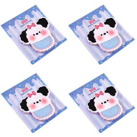 

4Pcs Cute Dog-Shaped Notes Pad Set Cartoon Self-Adhesive Memo Pads Strong Adhesion Thick Paper Multi-Scene Adaptation Office School Supplies C