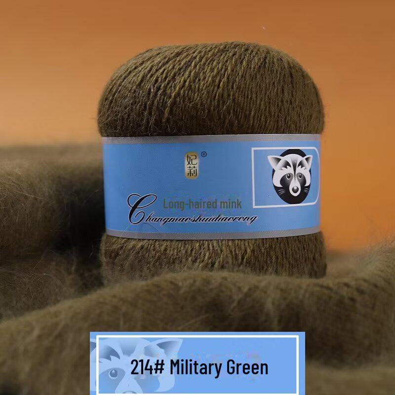 Fire moale de cașmir țesute manual pentru pălării și șaluri, fire de lână de nurcă cu păr lung, de grosime medie, pentru croșetat