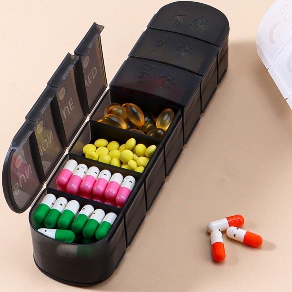 14 Grid Vitamin Pill Case 7 Days Pill Storage Box Weekly Pillbox Tablet Holder Boys/Girls