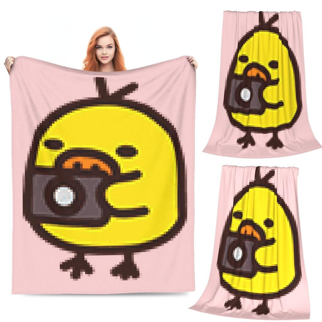 Kiiroitori Baby Chick Funny Meme  Blankets Fleece Sofa Throw Blanket Super Soft for Couch Bedding Travel Throws Bedspread Quilt