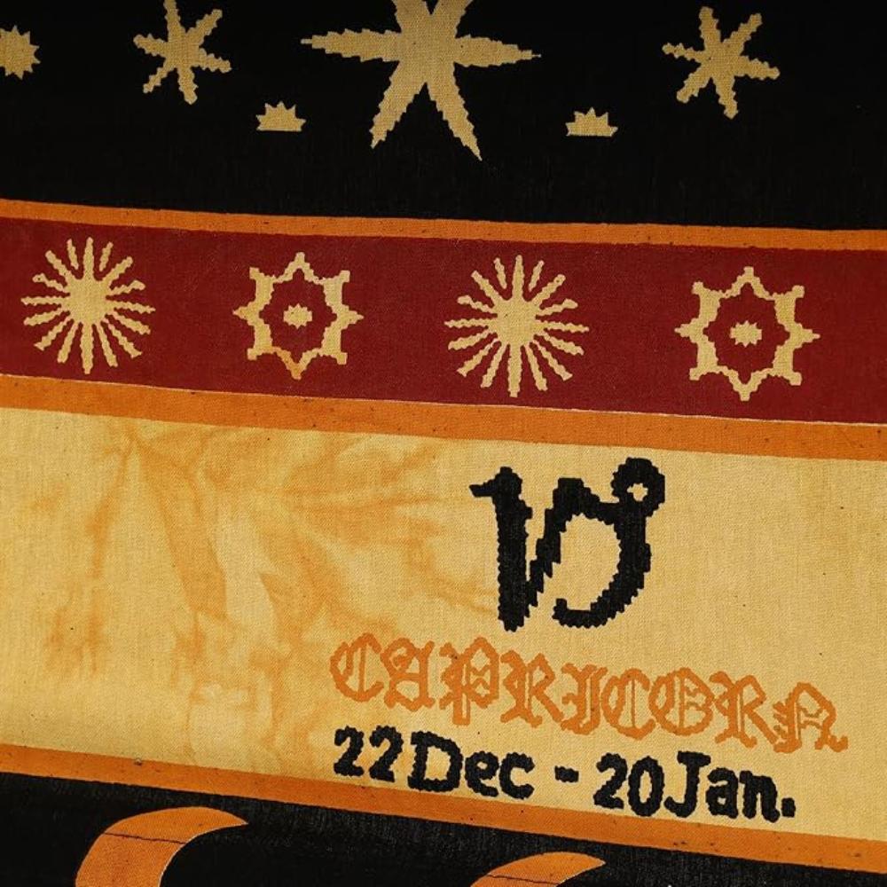 BLESS INTERNATIONAL Beautiful Indian Bohemian Psychedelic Hippie Tie Dye Window Curtain Panels for Bedroom, Living, Balcony (Golden Horoscope)