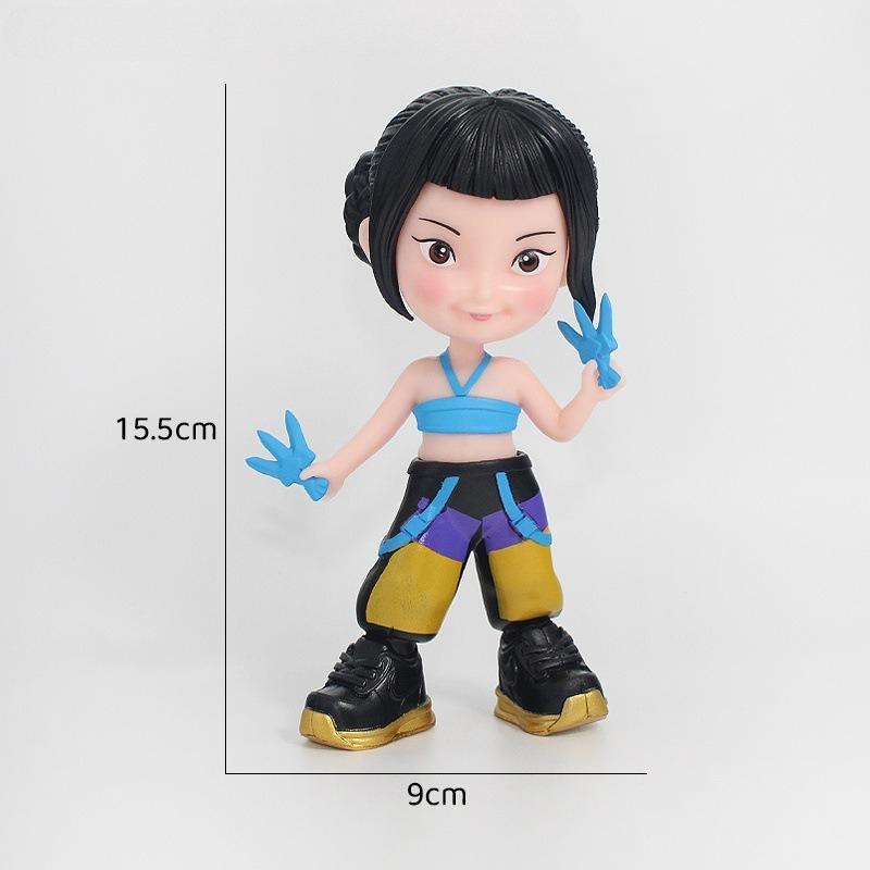 

New Kpop Demon Hunter Action Figure Set 3Pcs Cute Anime Girl Collectible Figurines PVC Cartoon Dolls for Desktop Decor Birthday Gift for Kids Fans 15.5cm чёрный