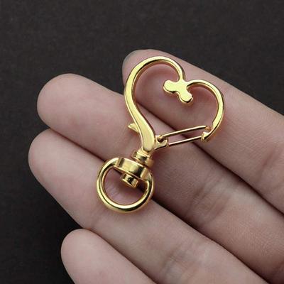 10Pcs Love Heart Hollow Key Chain Key Ring Diy Accessories Lobster Clasp