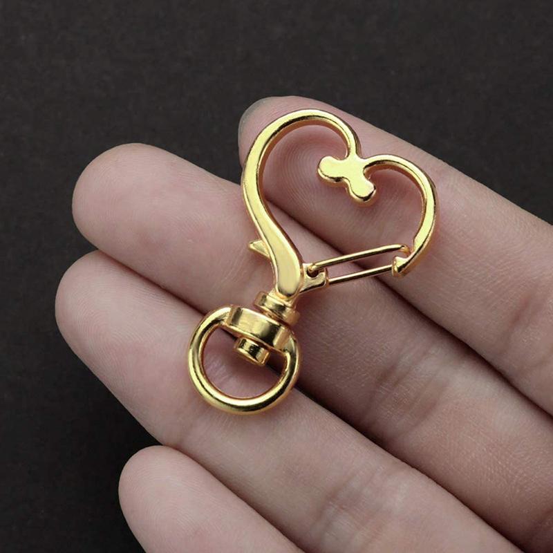 10 Stück Liebesherz Hohl Schlüsselanhänger Schlüsselring DIY Zubehör Karabinerverschluss