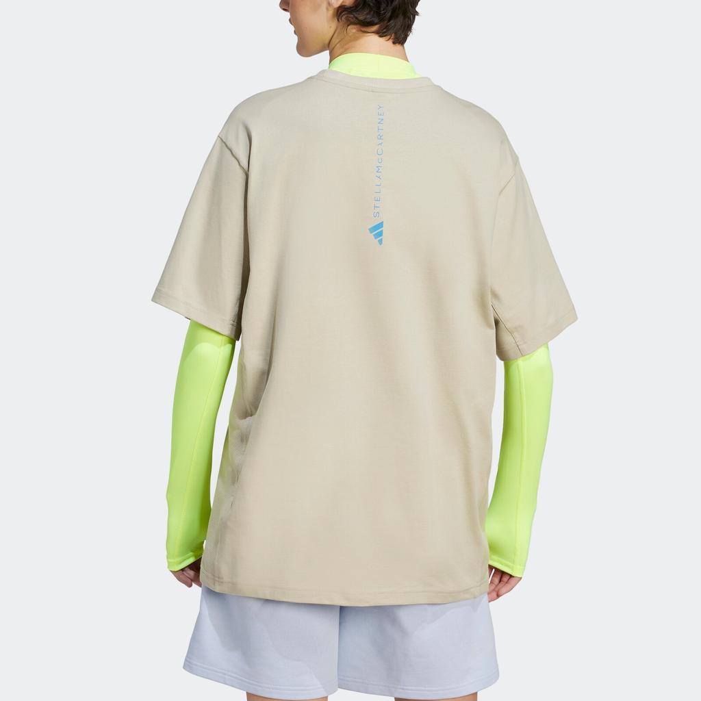 adidas X Stella McCartney Co-Branded Sportswear T-Shirt mit Buchstabenprint Unisex Oberteile Gelbgrün IA7710
