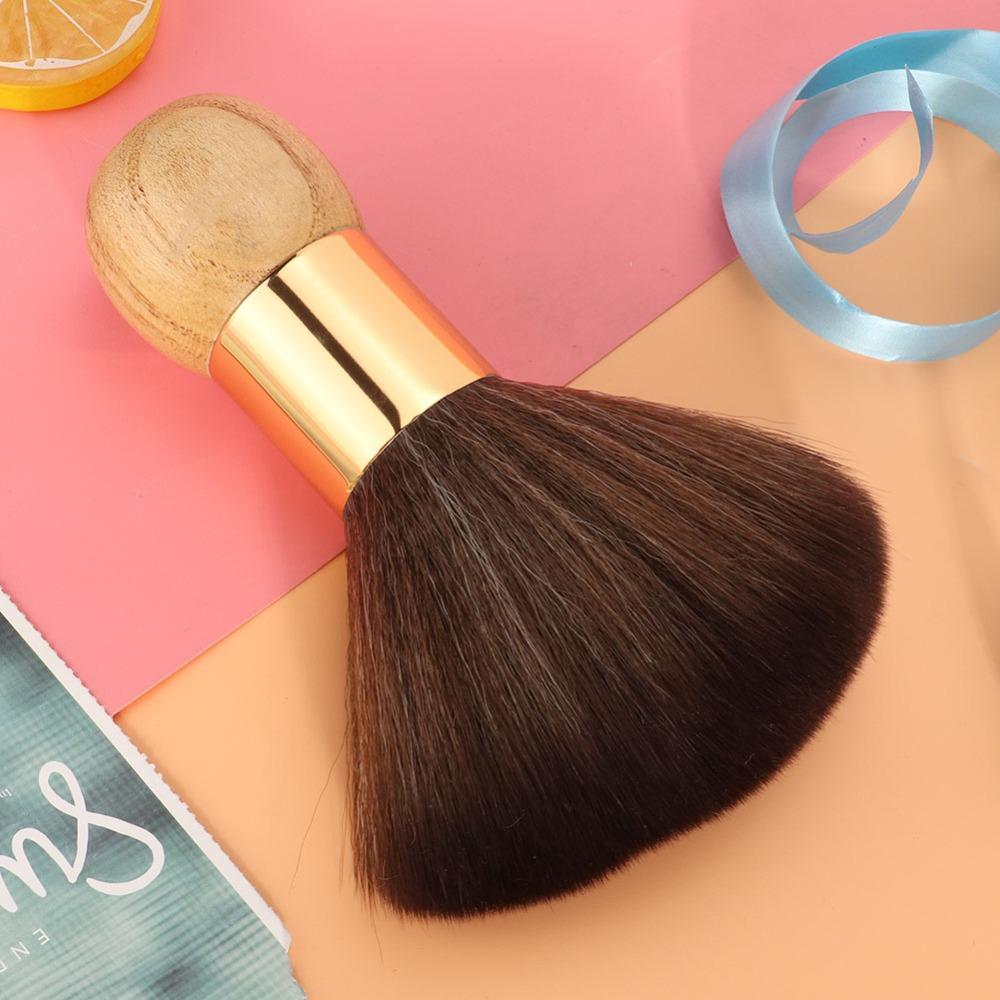 Wooden Handle Face Duster Brush Soft Cleaning Hairbrush Barber Neck Duster Barber Use