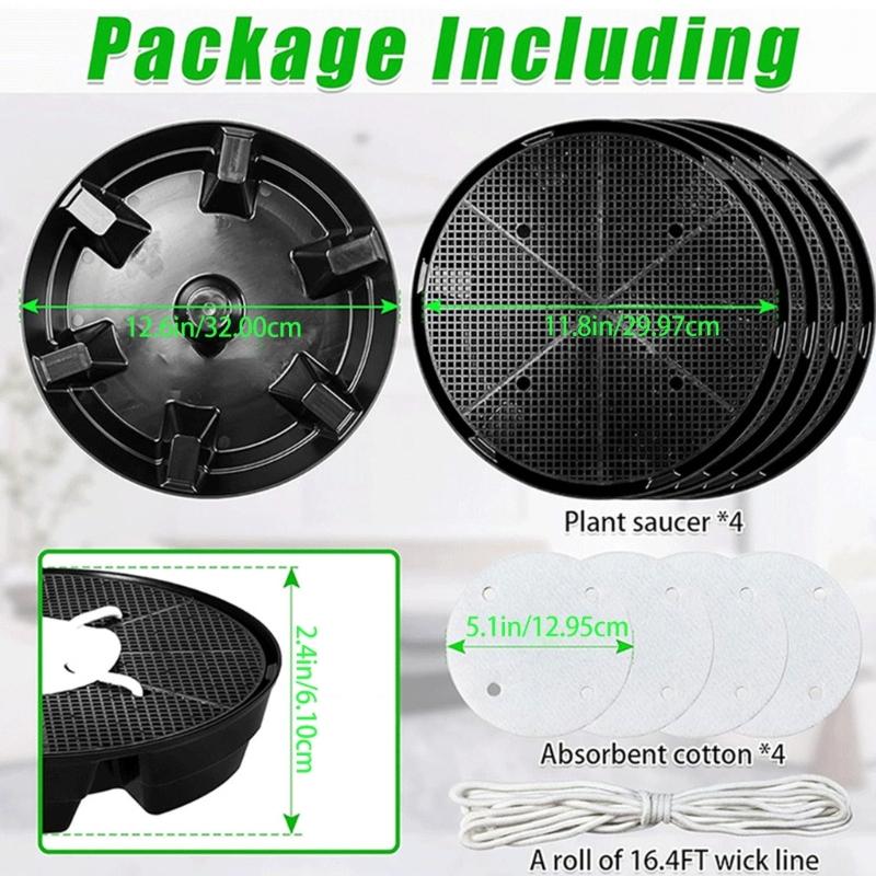 4pcs Auto Watering Plant Saucers Automatic Humidities Control Nonwoven Fabric Pot Trays for Indoor Outdoor Plant