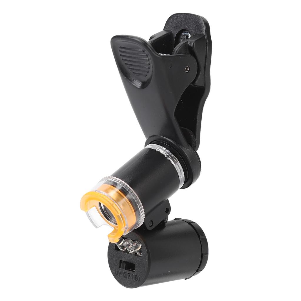 60X Mobiltelefon Clip-On Mikroskop LED-Belyst Fickmikroskop för Smycken Antikviteter Värdering
