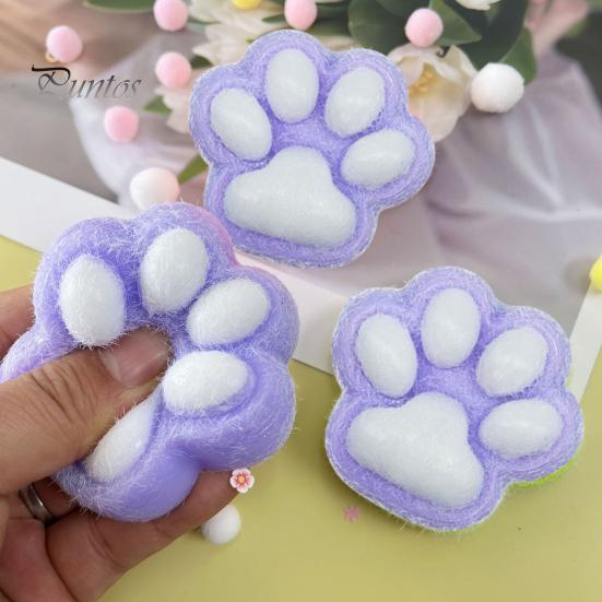 Cat Paw Squeeze Toy Stress Anxiety Relief Handmade Portable Kids Teens Adults Soft Stress Ball Pet Paw Pinch Sensory Fidget Toy