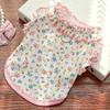 Ruffled Floral Pet Vest Breathable Outfit Small Dogs Cats