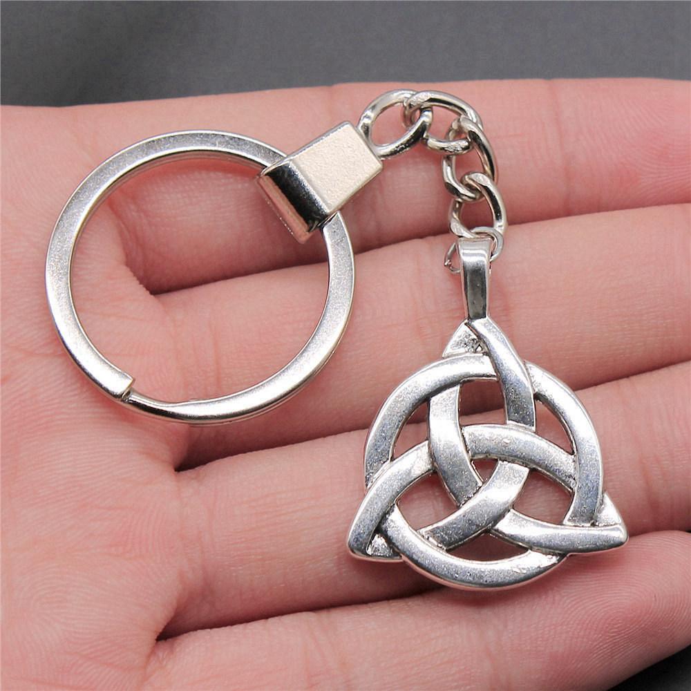 Star of David Talisman Amulet Pendant Antique Bronze Metal Keychain with 30mm Ring for Boys Bag Charm