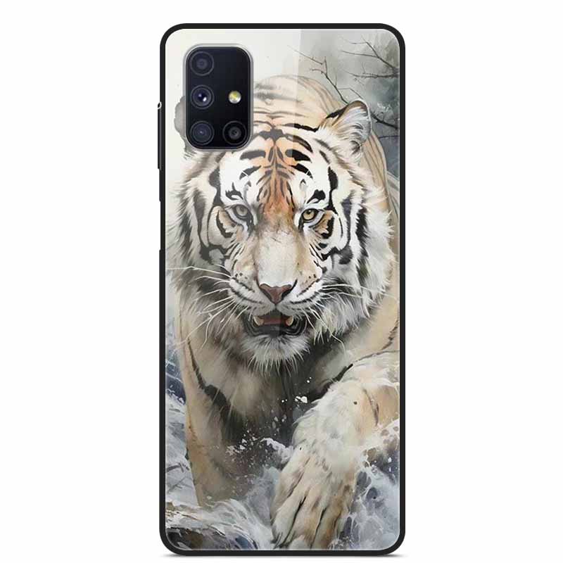 Glas-Rückseite für Samsung Galaxy M51 M31 Hülle Harte gehärtete Glas Hülle für Samsung A71 A51 Hülle A 51 71 M 51 31 Funda Coque
