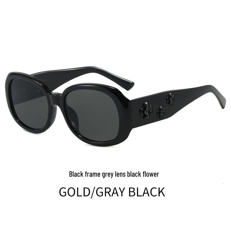 Women's Elegant Floral Sunglasses: Slimming, Anti-Ultraviolet, Versatile, Perfect for Photos and Sunshade