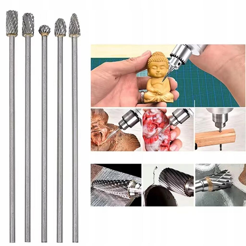 Zestaw Frezów Obrotowych | 3 Mm | 100 Mm | Podwójne Cięcie | Węglik Wolframu | Do Dremel | Drewno Metal Szkło Gips