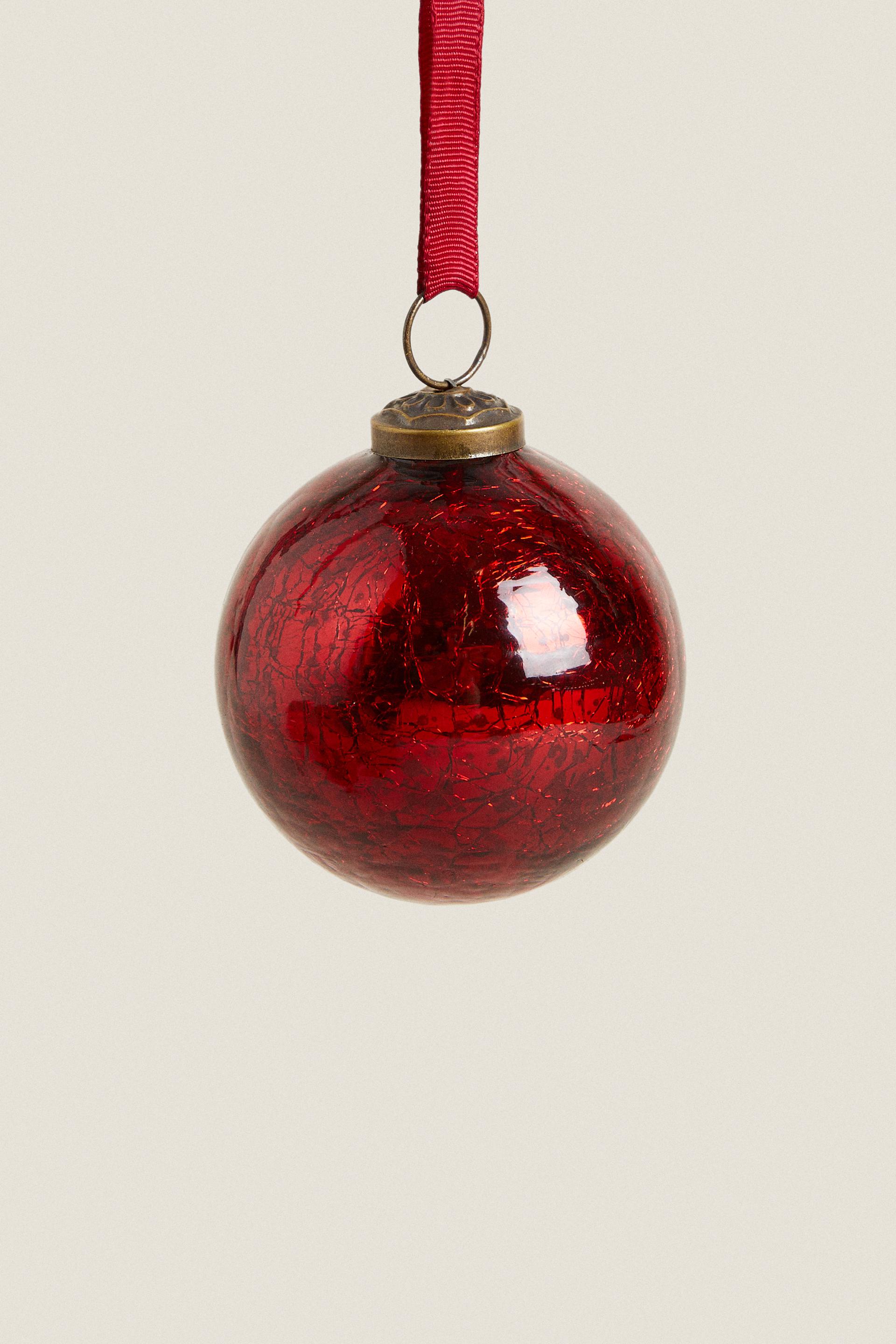 

CHRISTMAS SPIRAL GLASS BAUBLE DECORATION