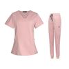 Female Scrub Set, V Neckline Machine Washable Beauty Parlour Comfortable with Multi Pockets Nurse