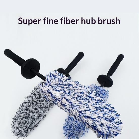Tire Cleaning Brush Wheel Cleaning Tool 42cm Microfiber Car Wheel Brush Soft Synthetic Fiber Rim And Tire Cleaner Multi-Functional Car Wash Brush