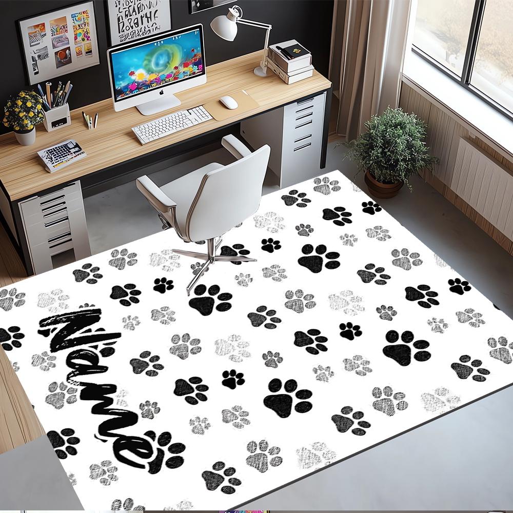 Custom Name Dog Printed Carpet,Rug for Office Chair Living Room Bedroom Kitchen Room Decor Gifts.