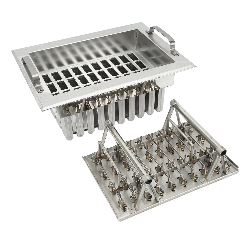 Formă pentru înghețată din oțel inoxidabil, forme pentru bețișoare de gheață, mașină de sudat, înghețată DIY, 40 găuri pentru bețișoare