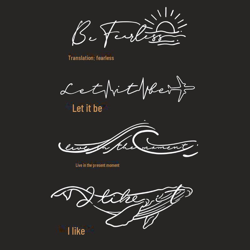 

Водонепроницаемые наклейки для татуировок с английскими буквами — полуперманентные и стильные для руки или ключицы