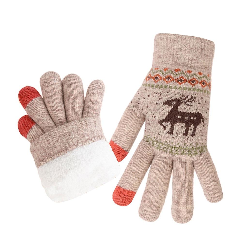 Fleece Lining Winter Gloves Thickened Knitted Gloves Fashion Warm Gloves  Women Men