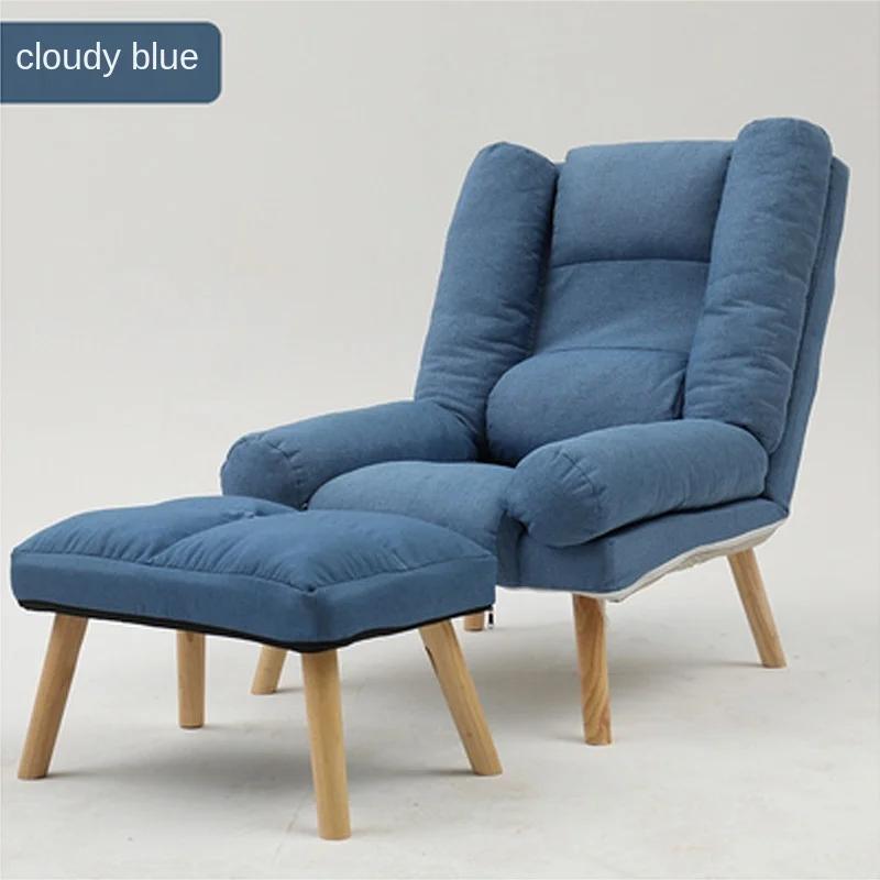 Lazy Single Small Sofa - Reclining Chair for Small Families, Balcony & Bedroom, Foldable Nordic Style, Modern Simple Seating