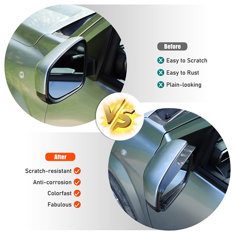 ABS plastic carbon fiber Car Rearview mirror rain eyebrow decorative frame Suitable for Toyota Tacoma/Alphard/Vellfire 2024+