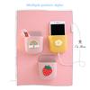 Cartoon Wall Mounted Organizer Storage Box Remote Control Mounted Mobile Phone Plug Holder Stand Wall Charging Multifunctio