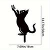 Schwarze Katze Schmetterling Silhouette Metall Gartenstecker Außen Hof Dekoration 7,09x14,17 Zoll