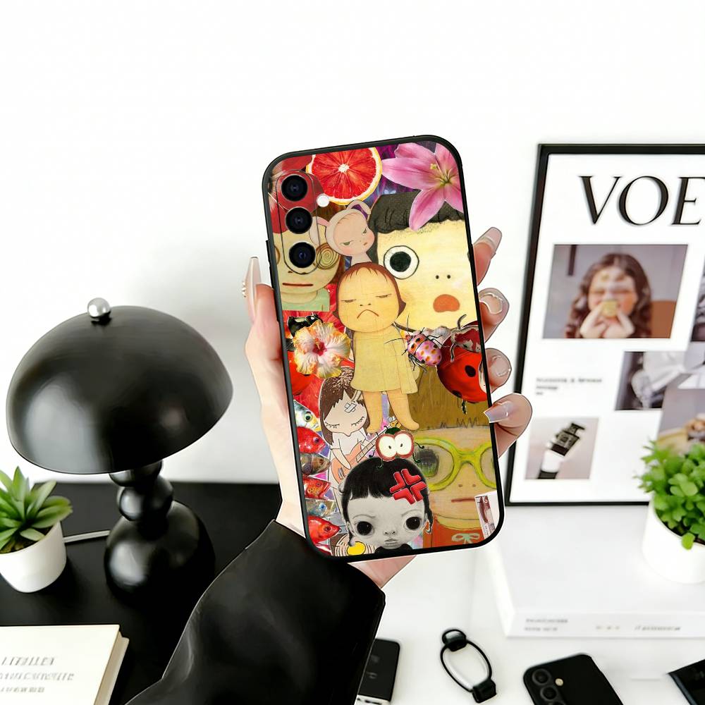 

Art of Japan Y-Yoshitomo Nara Phone Case For Samsung Galaxy A73,A72,A71,A70,A53,A52,A51,Soft Silicone Black Cover Samsung a71 5g