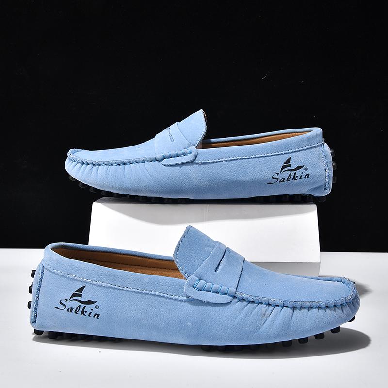 Fashion Leather Handmade Mens Loafers Moccasins Slip on Men's Flats Male Walking Shoes Summer Men Casual Shoes  Fashion Men Dress Shoes
