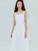 Etmont Volume Shirring Sleeveless Dress Ivory