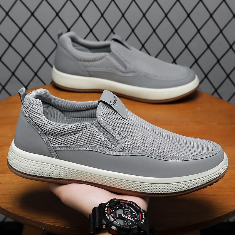 Fashion Men's Canvas Shoes Breathable Mesh Shoes Comfortable Casual Sneakers for Men Non Slip Vulcanized Shoes Classics Slip-On Loafers