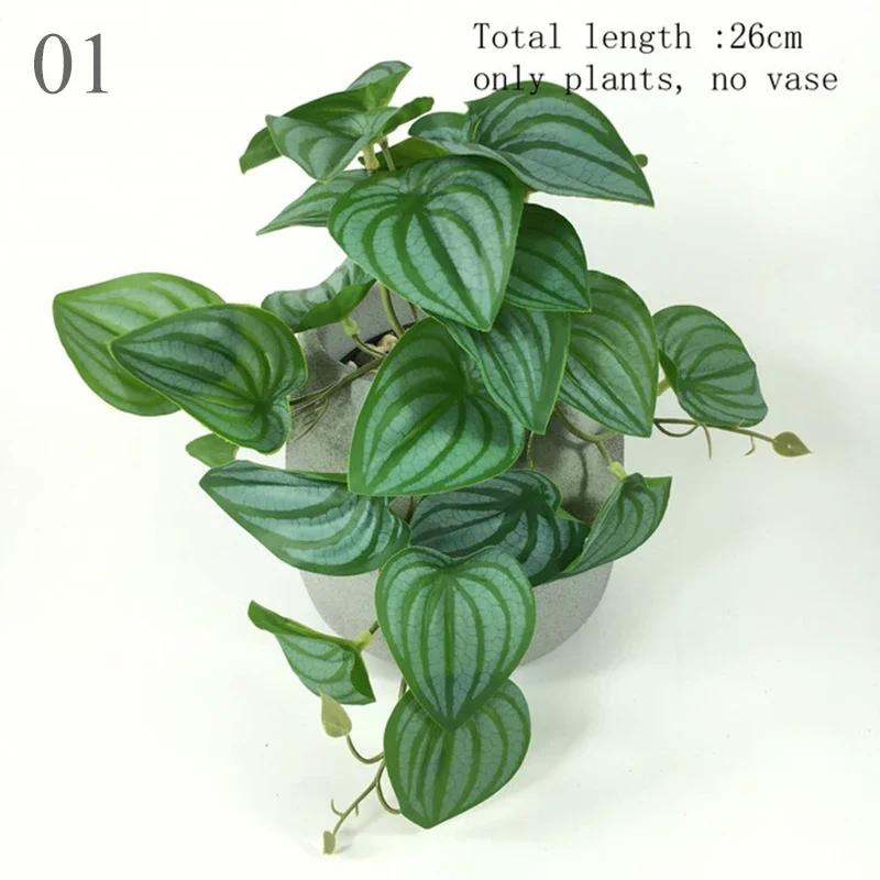 Artificial Terrarium Plants Vine Wall Hanging Flower Rattan Simulation Plastic Leaf Rattan Green Grass Home Balcony Garden Decor