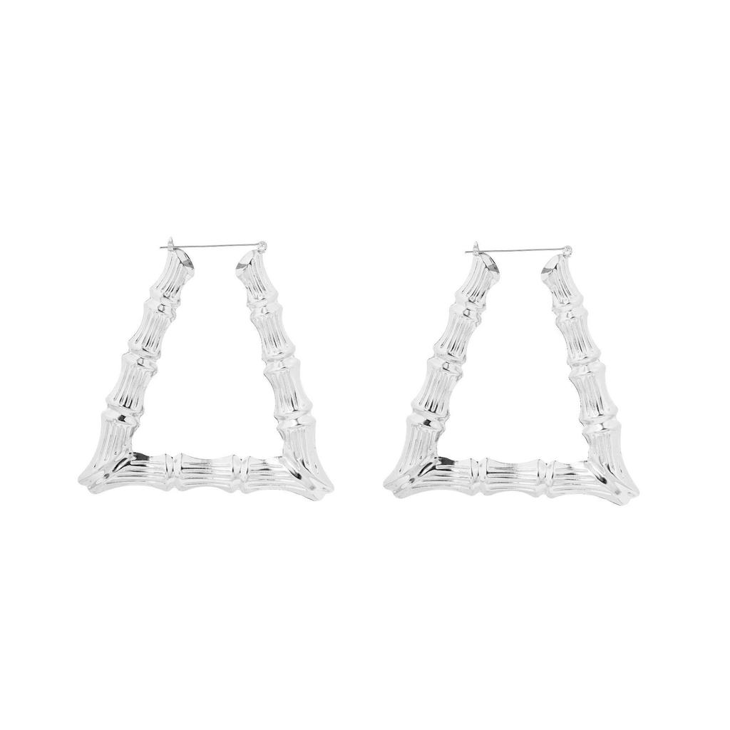 Gold Hip Hop Bamboo Hoop Earrings – Extra Large Exaggerated Circle Studs