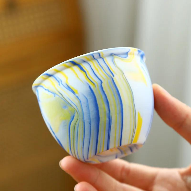 150ML Ceramic Twisted-tire Teacup Master Cup Single-cup Coarse Pottery Kung Fu Tea Set Tea Cup Quiet Espresso Coffee Cup