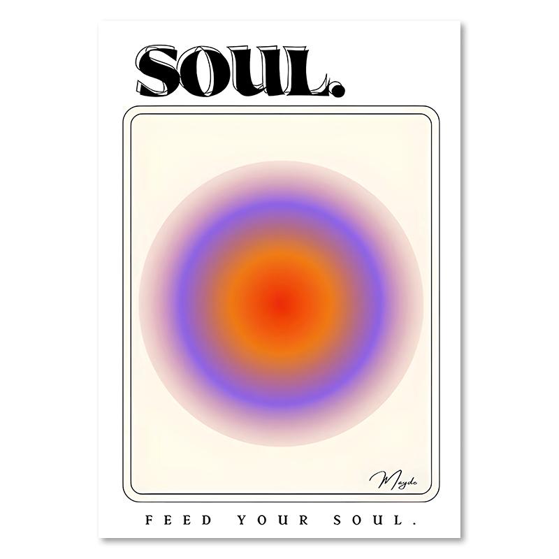 Farbverlauf spirituelle Aura Engel Zahl Leinwand Malerei und Druck ästhetische dänische Pastell Poster nordische Wand Kunst Bild Home Decor