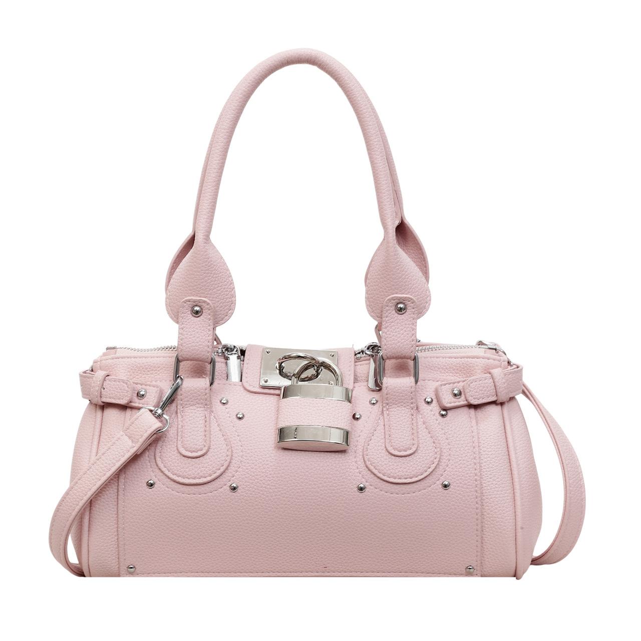 Vintage Padlock Rivet Handbag Tote for