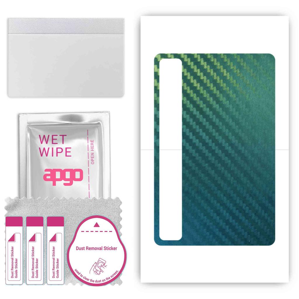 apgo Protective Skin Sticker for the back compatible with TCL TAB 8 LE, Wrap Film, Foil, Vinyl - Pattern Carbon Chameleon CAKA1