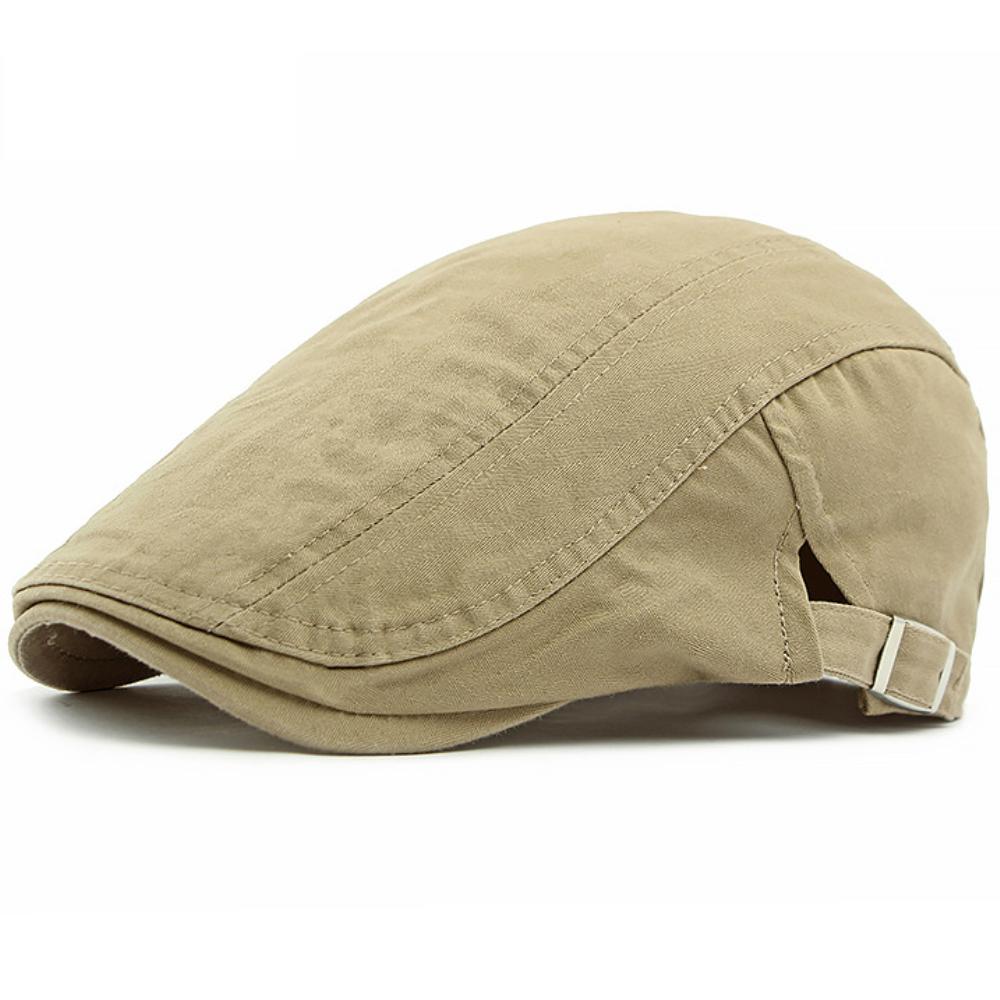 HT4675 Men Women Beret Cap Classic 100% Cotton Spring Summer Sun Hat Male Female Beret Hat Adjustable Ivy Flat Cap Artist Berets