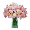 5pcs Large Petal PU Simulation Flower Soft Fake Flowering Design Tulip Artificial Flower Brownie Tulip Flower Blooming Opening