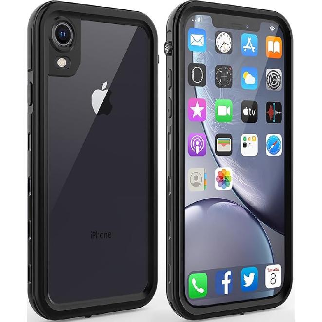 

ЛЮБОВЬ BEIDI для iPhone XR Водонепроницаемый чехол Жизнь Снегозащищенный Грязезащищенный Ударопрочный Чехол … (Черный/Прозрачный) iPhone XR чёрный